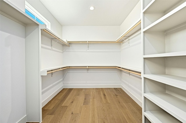 walk in closet featuring hardwood / wood-style flooring