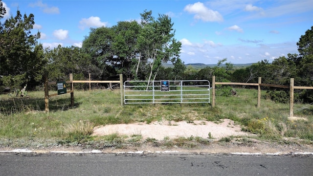 view of gate featuring a rural view