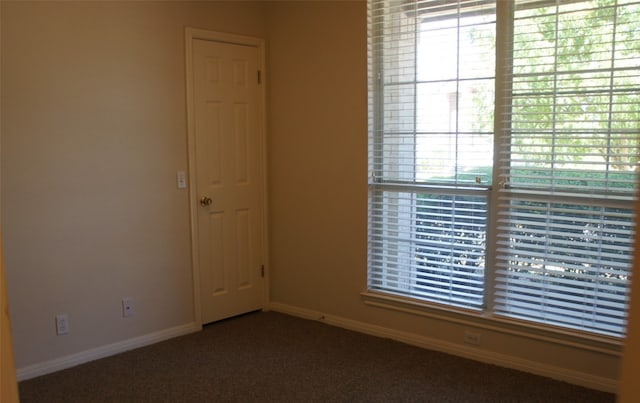 carpeted empty room featuring a wealth of natural light