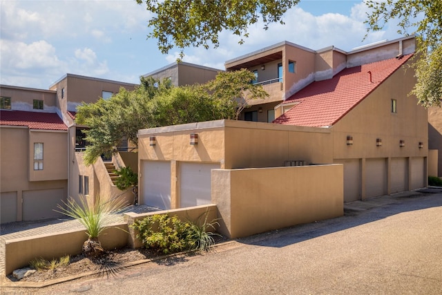 view of front of house with a garage