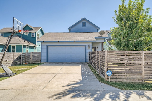 view of front of house with a garage