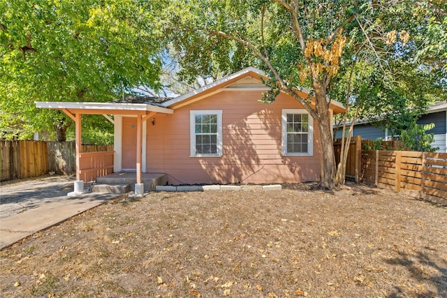 view of front of property with a patio