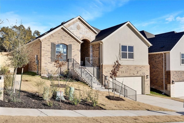 view of front of home with a garage