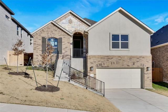 view of front of home with a garage