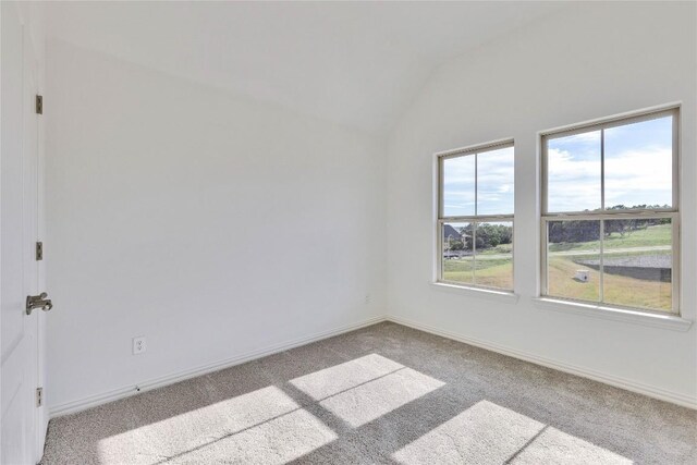1425 Cole Estates Dr, Georgetown, TX 78628 - carpeted empty room with lofted ceiling and baseboards