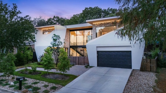 contemporary house with a garage