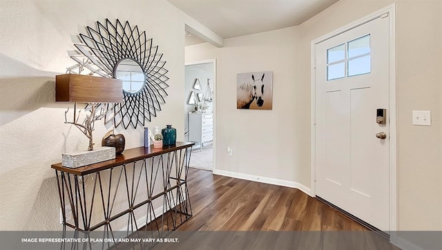 entryway with dark hardwood / wood-style flooring