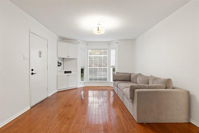 living room with light wood-type flooring