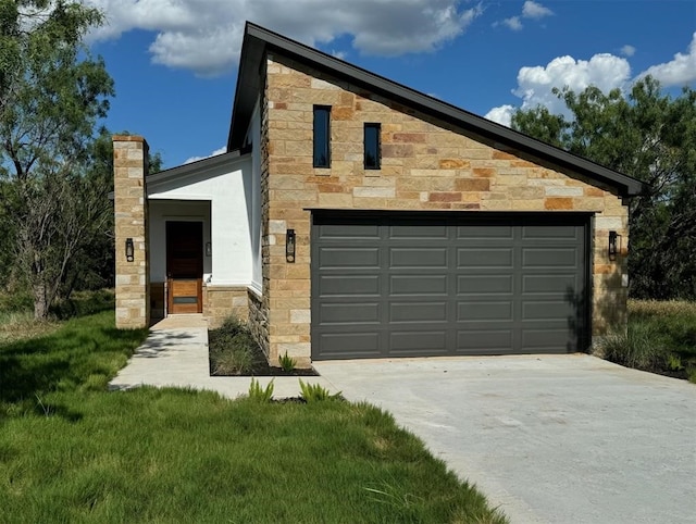 view of front of house with a garage