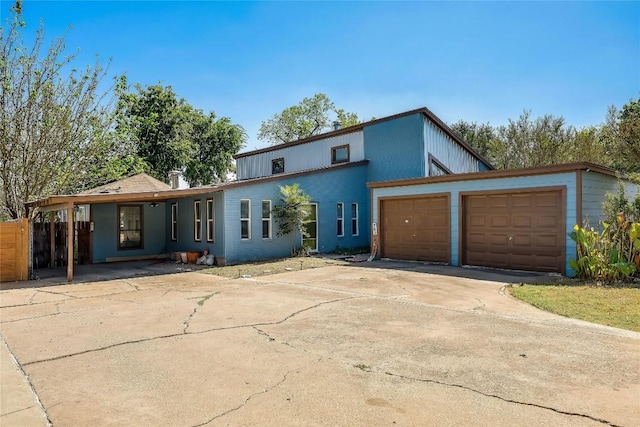 view of property featuring a garage