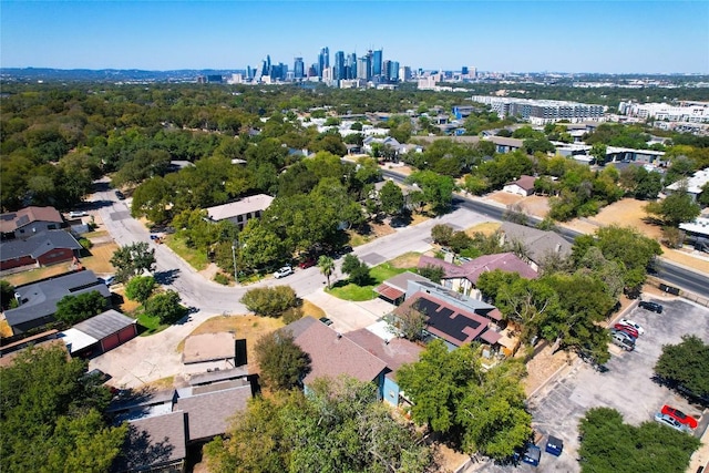 drone / aerial view featuring a city view