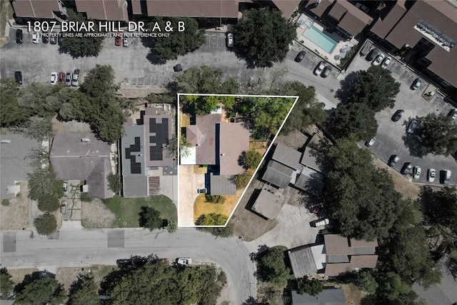 1807 Briar Hill Dr Unit A & B, Austin, TX 78741 - aerial view of property's location with property parcel outlined
