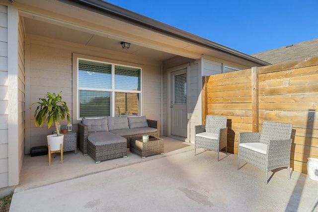 view of patio with an outdoor living space