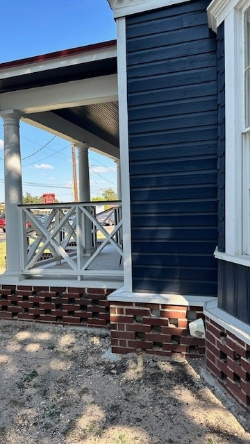 exterior space with covered porch