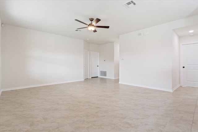 unfurnished room featuring ceiling fan