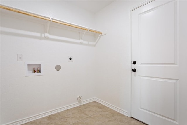 laundry room featuring hookup for an electric dryer, hookup for a washing machine, and gas dryer hookup