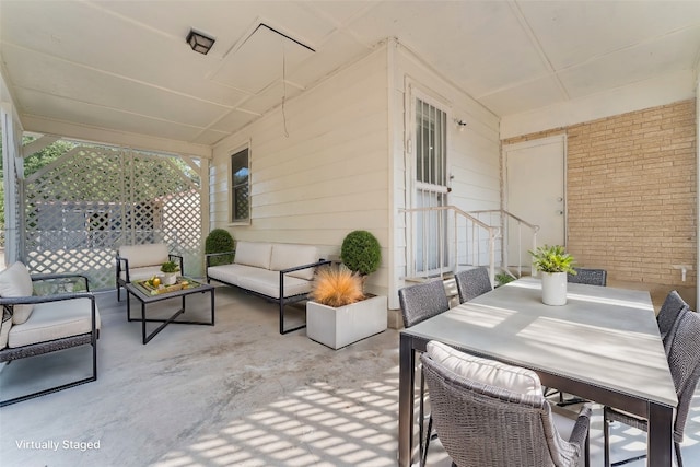 view of patio featuring outdoor lounge area