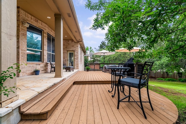 3109 Wild Rock Cv, Austin, TX 78732 - deck featuring fence and outdoor dining space