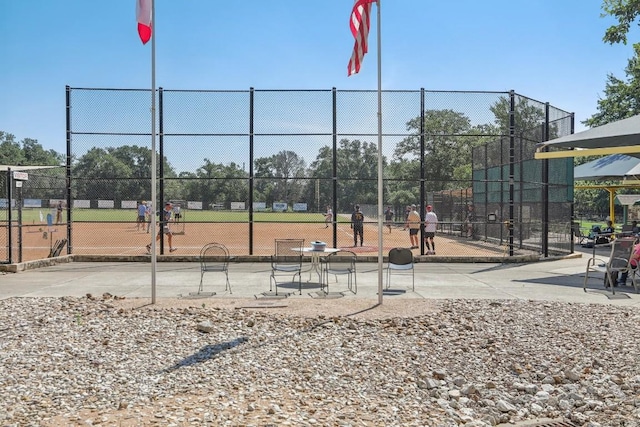 view of property's community featuring fence