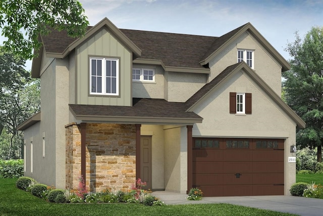 view of front of home with a garage