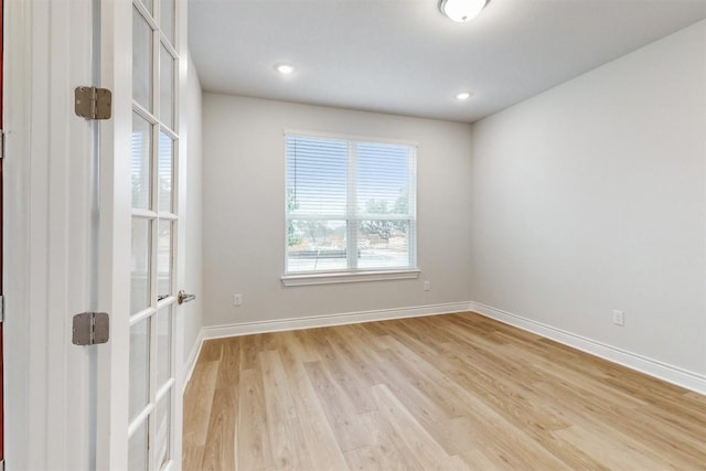 empty room featuring light wood-type flooring