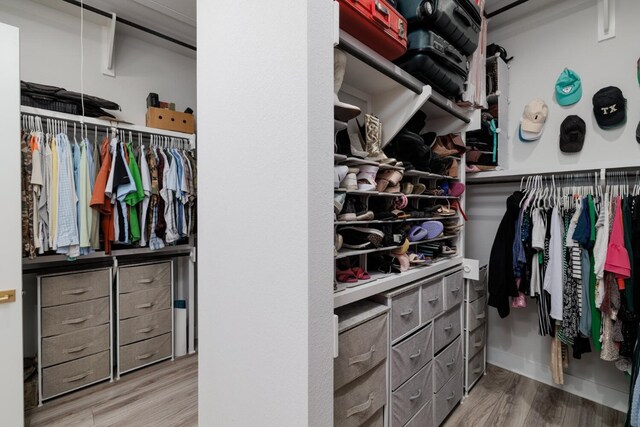501 Francis Ct, Liberty Hill, TX 78642 - spacious closet featuring wood finished floors
