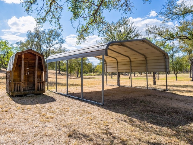 view of vehicle parking with a carport