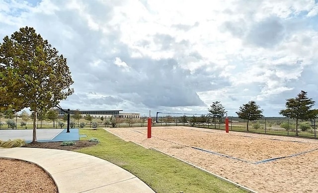 surrounding community featuring volleyball court