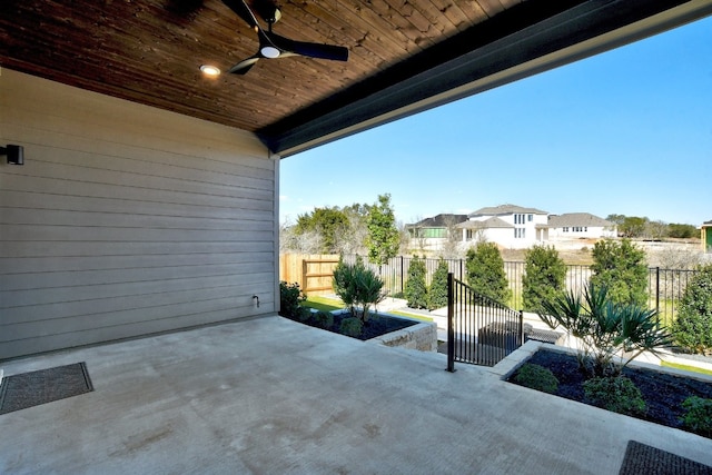 view of patio / terrace with ceiling fan