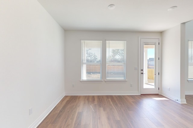 entryway with wood-type flooring