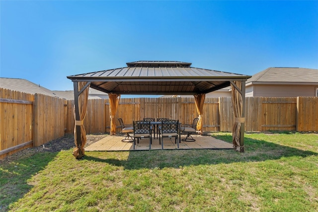 view of patio / terrace featuring a gazebo