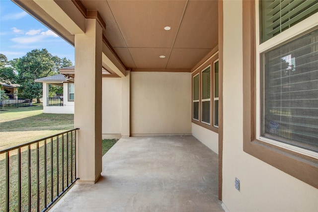 balcony featuring a porch