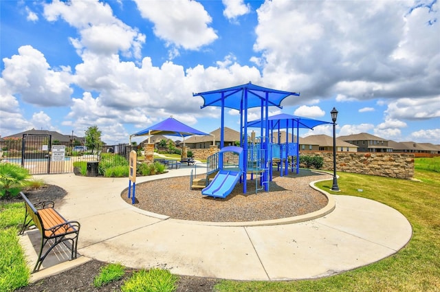 view of playground featuring a yard