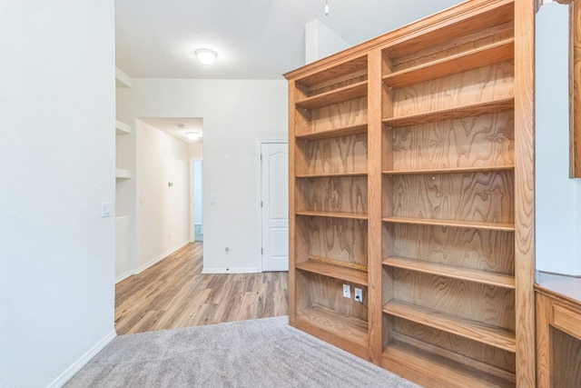 spacious closet with light hardwood / wood-style floors