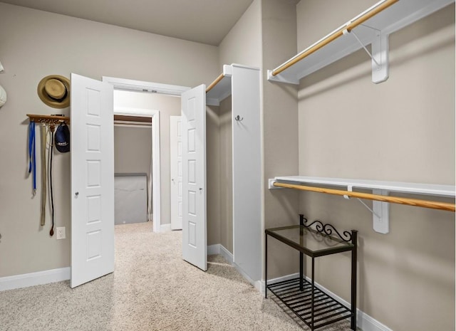 spacious closet with carpet flooring