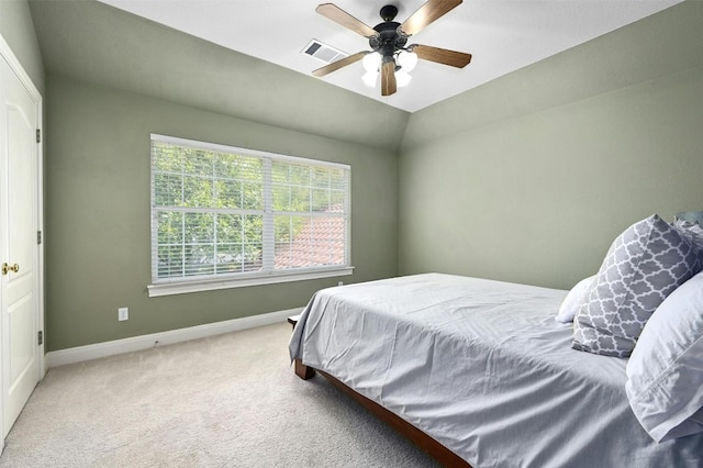 bedroom featuring carpet flooring and ceiling fan