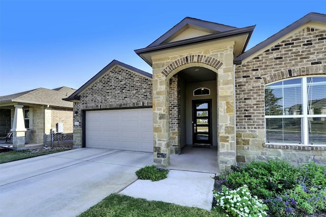 view of front of house with a garage