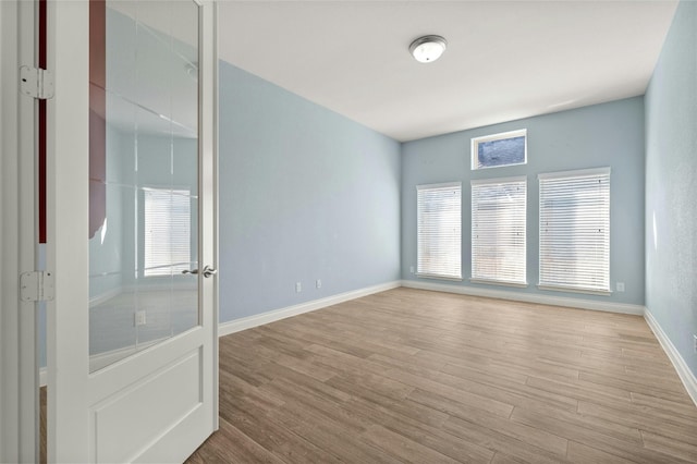 empty room featuring light wood-type flooring