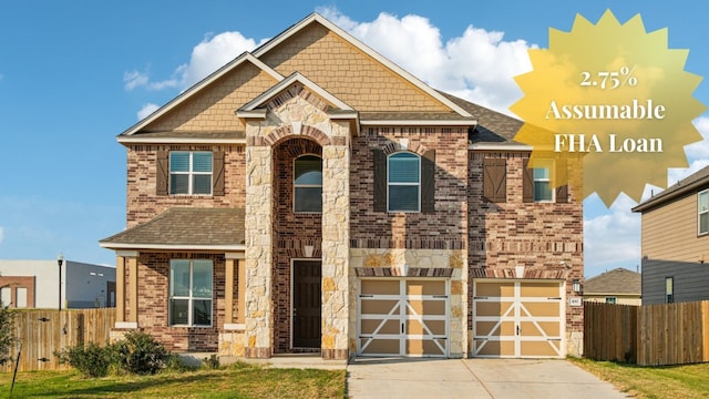 craftsman house featuring a garage