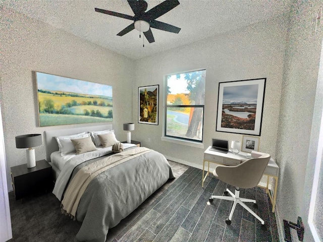 bedroom featuring ceiling fan