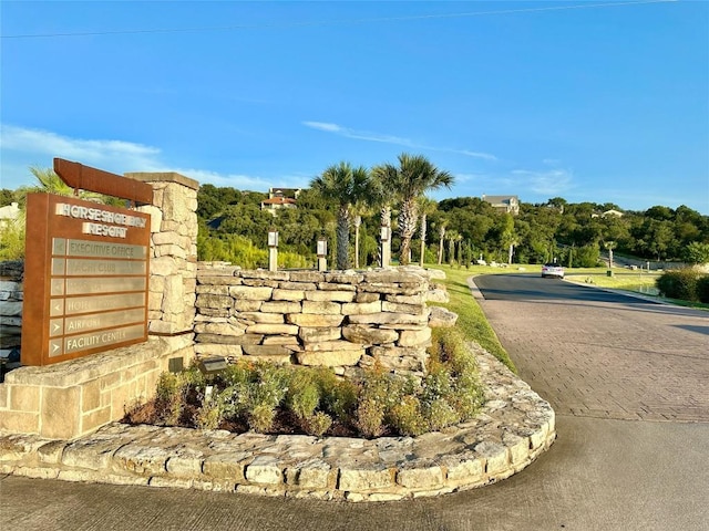 view of community sign