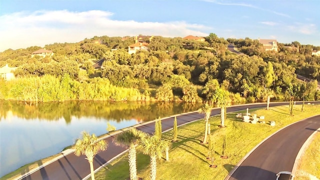 view of community featuring a water view