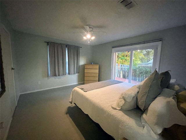 bedroom with carpet and ceiling fan