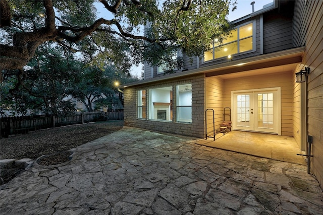 view of patio featuring french doors