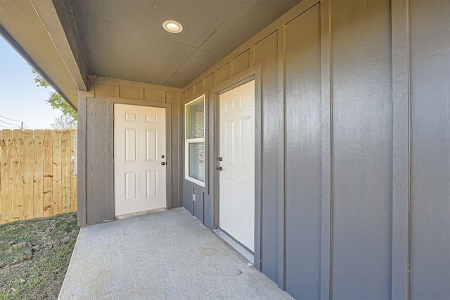 view of doorway to property