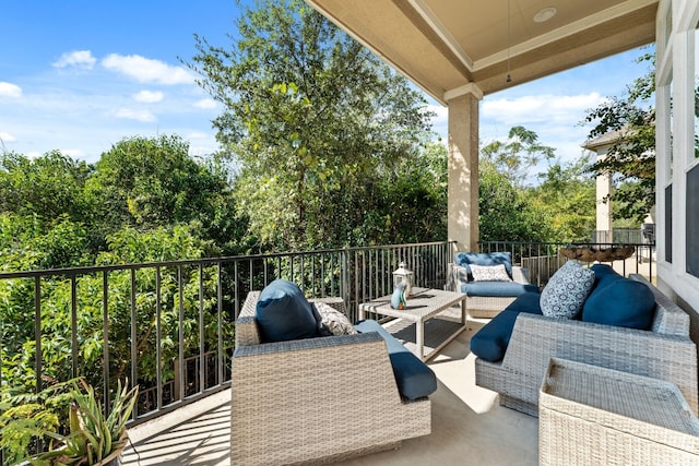 view of patio / terrace featuring a balcony