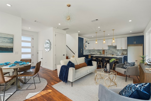 living room featuring hardwood / wood-style floors