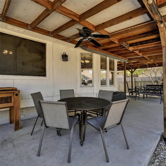 view of patio / terrace with ceiling fan