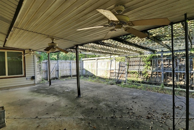 view of patio with ceiling fan