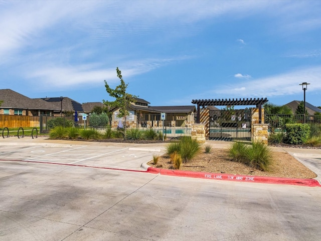 view of community featuring a pergola